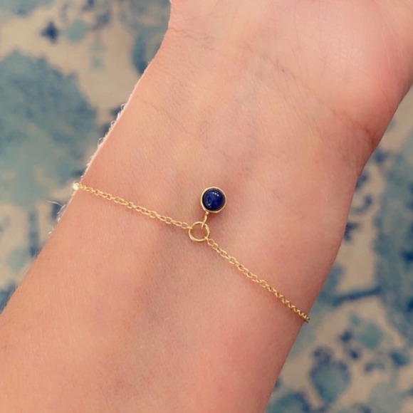 14k Gold Sodalite Dainty Bracelet - Picture 11 of 13